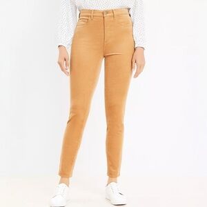 Loft Curvy High Waist Skinny Corduroy Pants Jeans Caramel Size 8